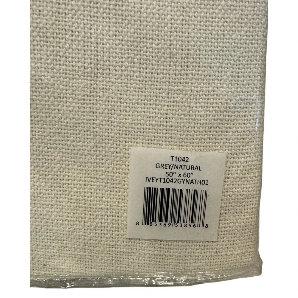 MAGNOLIA HOME Joanna Gaines Ivey Collection Throw Blanket Grey Natural 50